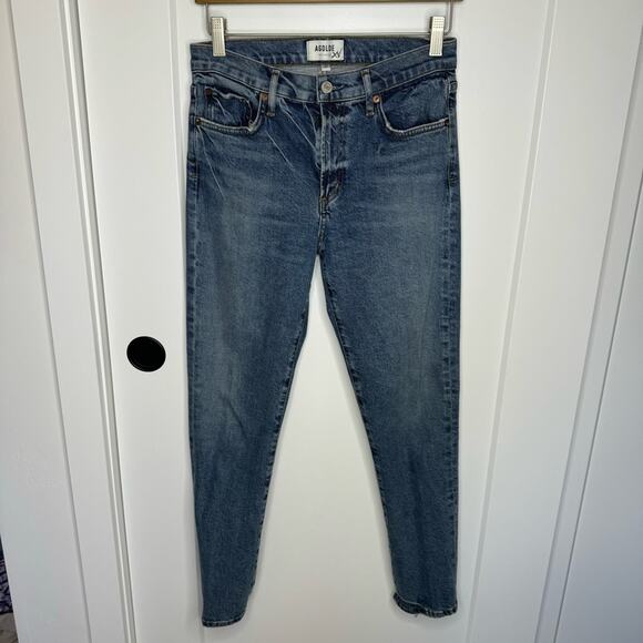 AGOLDE Toni Mid Rise Straight Leg Ankle Distressed Hem Jeans Size 27 - Picture 2 of 8